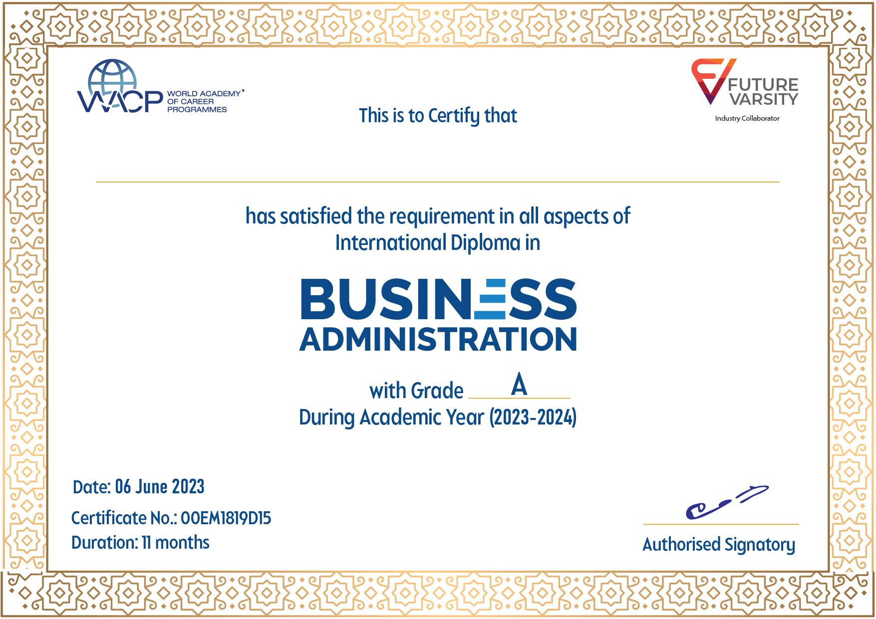 certificate