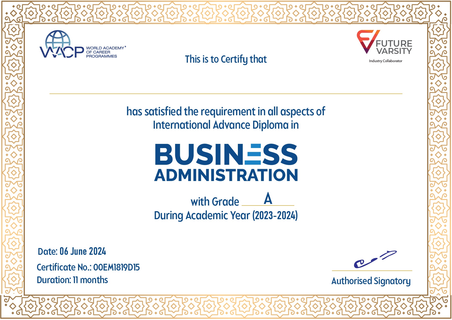 certificate